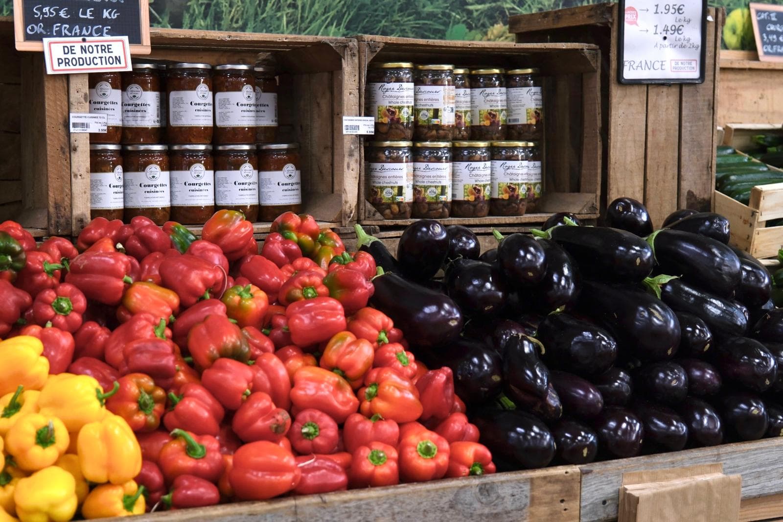 Cagettes de fruits et légumes de notre production